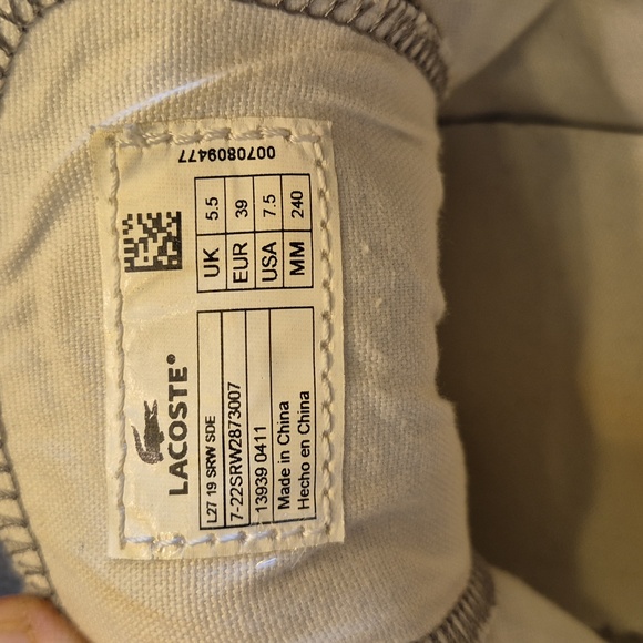 Lacoste Womens Gray Suede Sneakers sz. 7.5 (#1002A) EC. - Picture 15 of 16